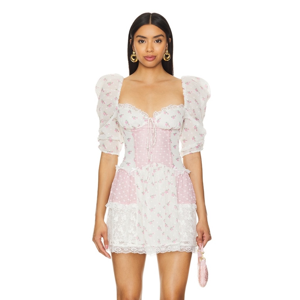 Pink and White Mini Dress